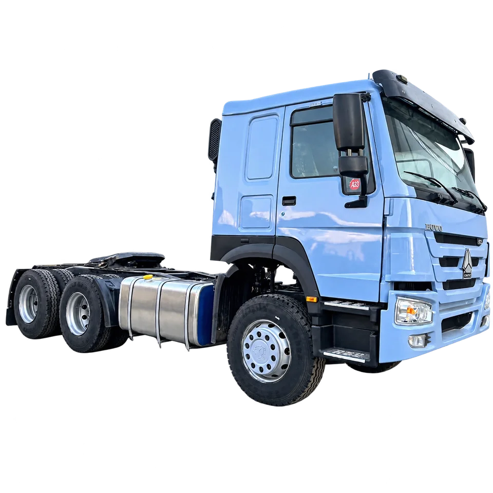 HOWO 371 6×4 tractor — blue front view