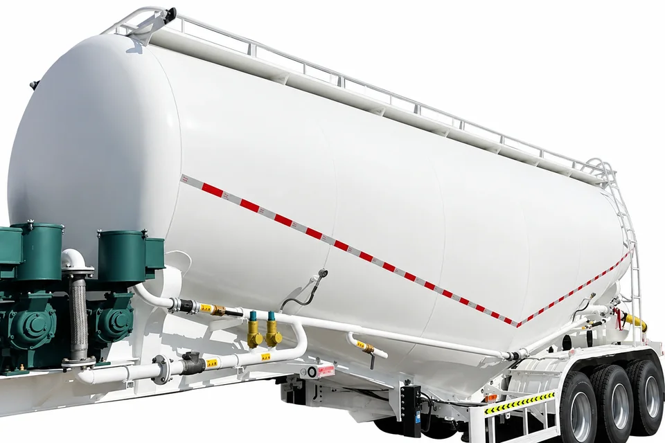 Bulk cement tanker semi-trailer