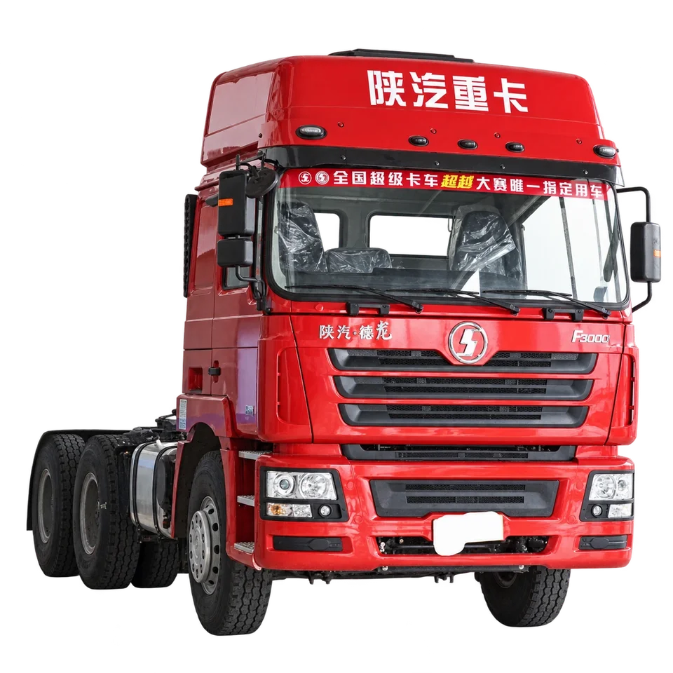 SHACMAN F3000 6×4 tractor — red indoor view