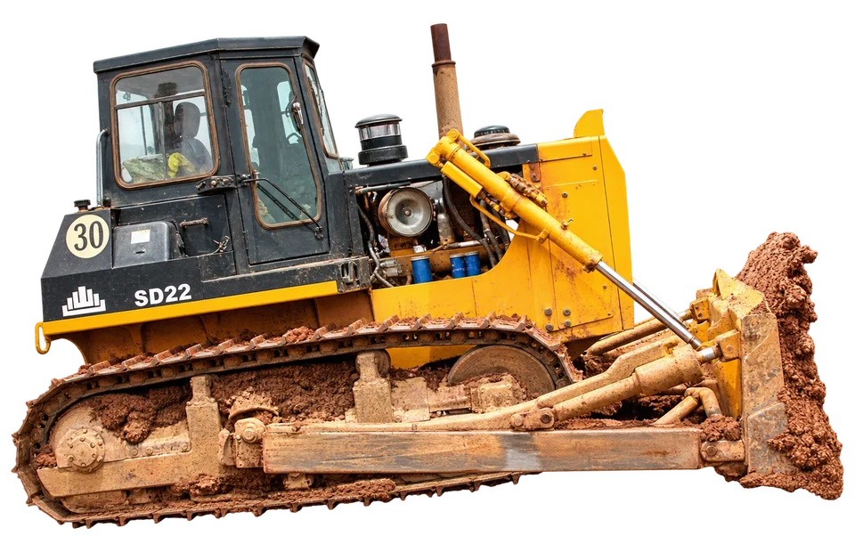 Shantui SD22 crawler bulldozer — earthmoving work