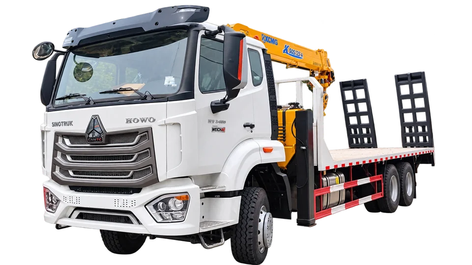 HOWO 6×4 truck-mounted crane — front view
