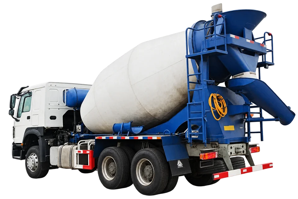 HOWO 6×4 concrete mixer — rear equipment view