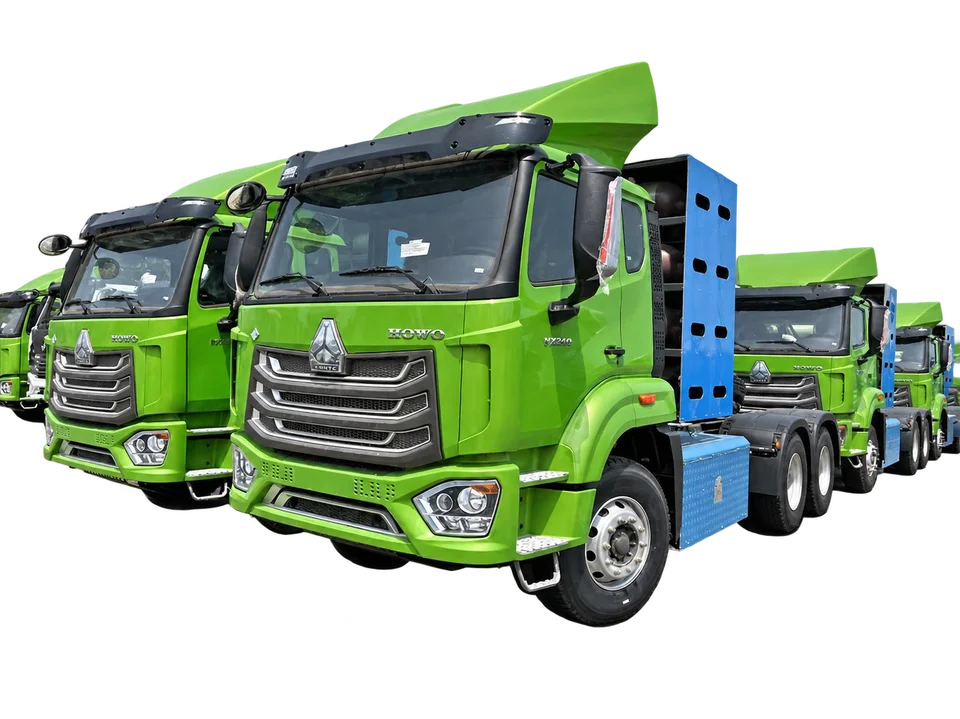 HOWO NX 6×4 CNG tractor — cylinder side view