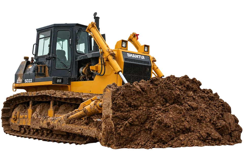 Shantui SD22 crawler bulldozer — dozing work