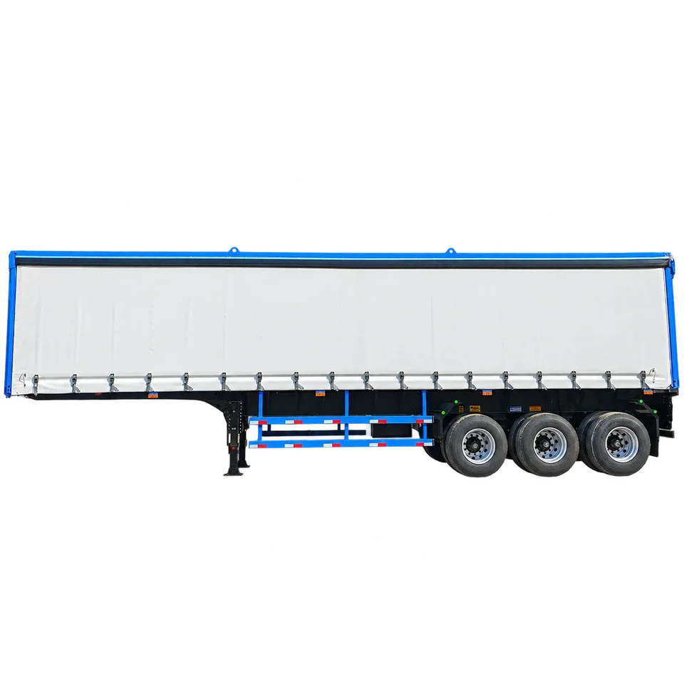 Three-axle curtain-side semi-trailer — side